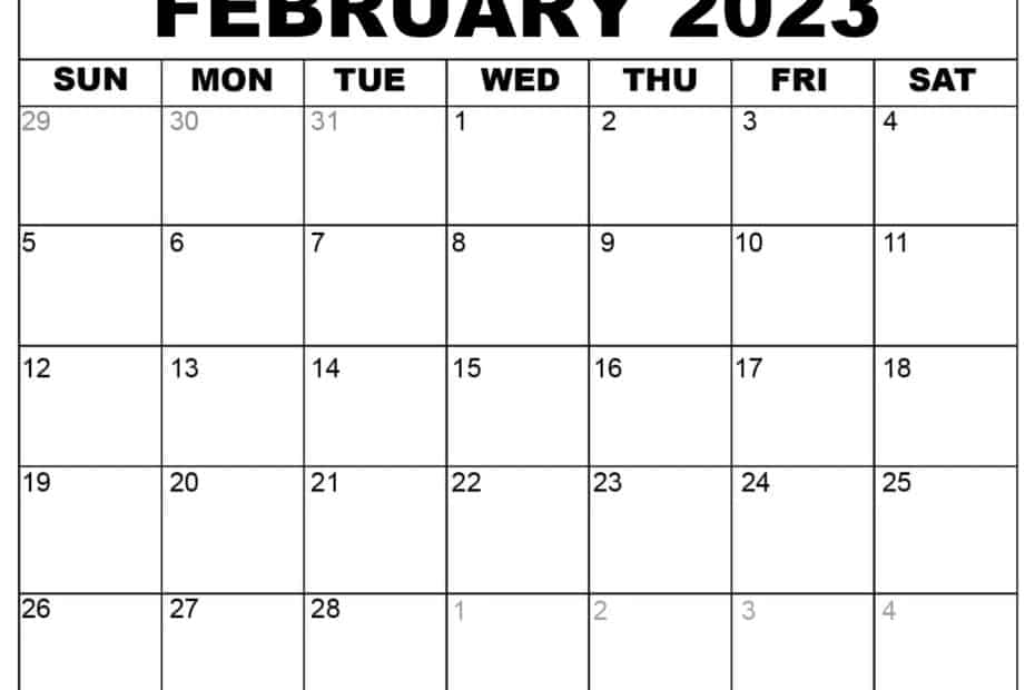 February 2023 Calendar